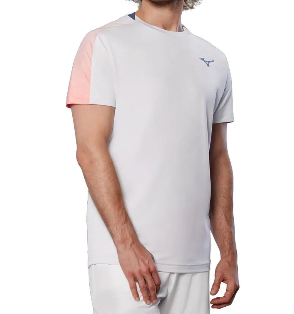 Мужская теннисная футболка Mizuno Tennis Short-Sleeve - cloudscape