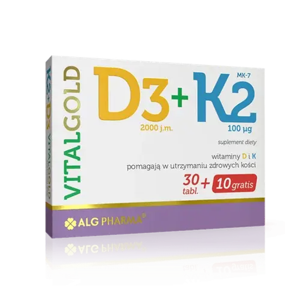 Alg Pharma D3 + K2 VitalGold - 40 таблеток в пленочной оболочке