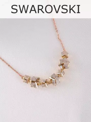 Колье дуга Мираж с кристаллами Swarovski цвета шампань