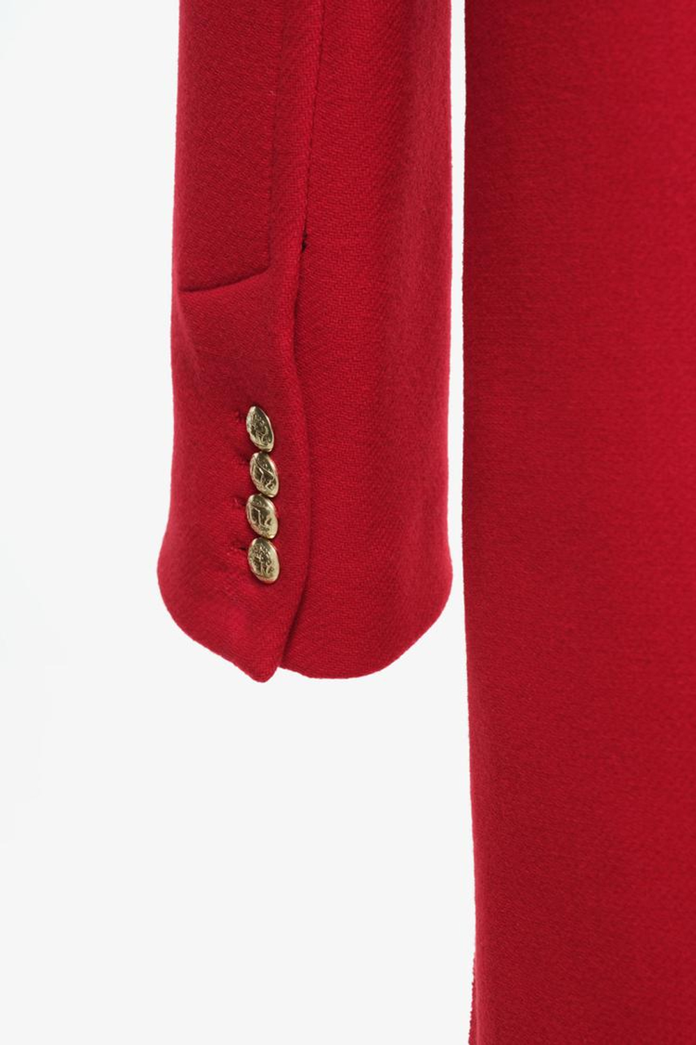 ZARA X JOHN GALLIANO АСИММЕТРИЧНОЕ ШЕРСТЯНОЕ ПАЛЬТО LIMITED EDITION, КРАСНЫЙ