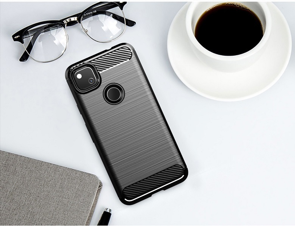 Чехол защитный черный для Google Pixel 4A 4G, серия Carbon от Caseport