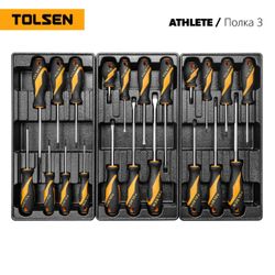 TOLSEN (TT85412-189) Набор инструментов "ATHLETE" для тележки, 15 ложементов, 189 предметов