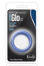 Голубое люминесцентное кольцо Silicone Glo Cock Ring (Цвет: голубой)