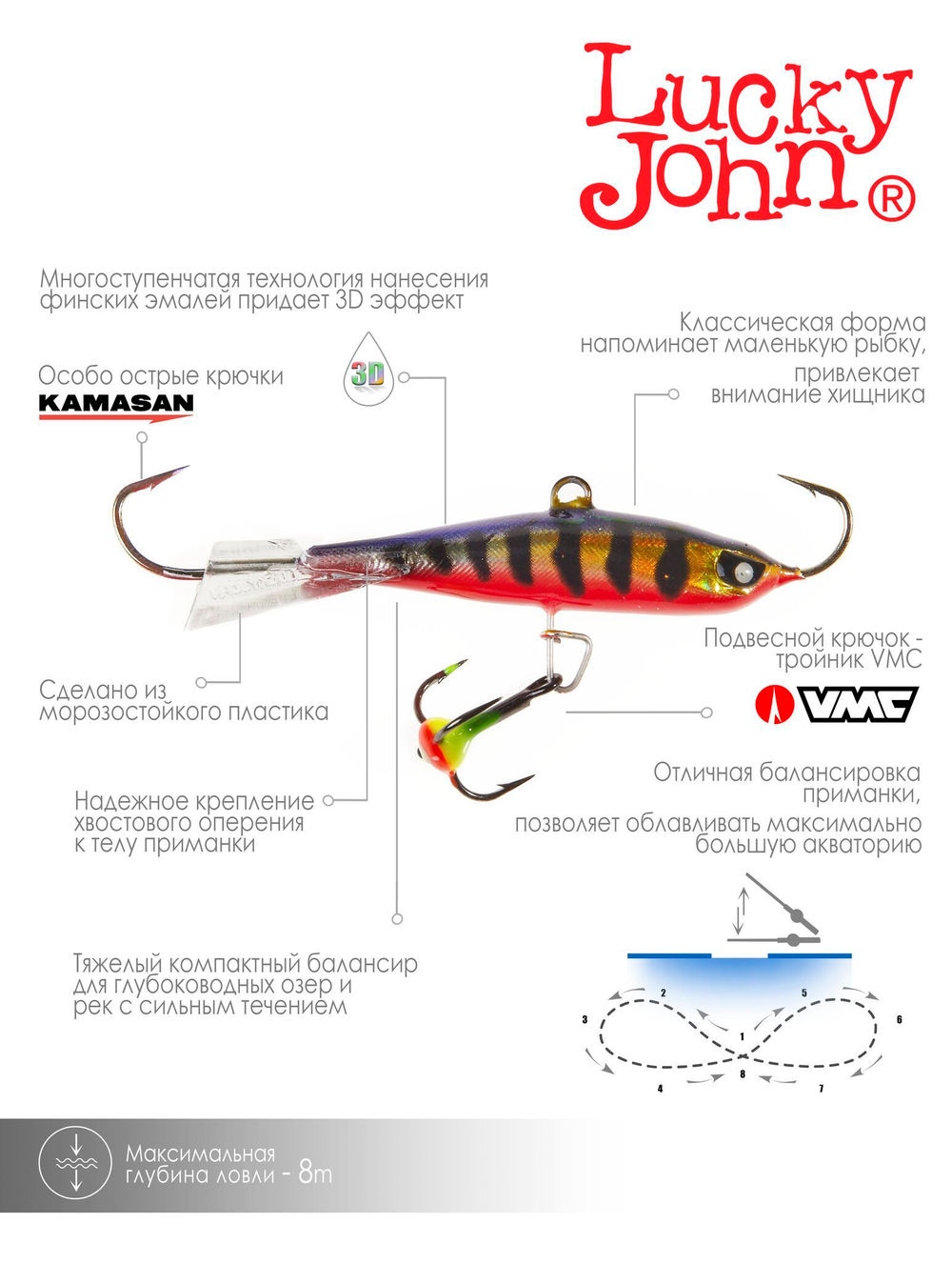 Балансир Lucky John NORDIC 4 с тр. 40мм/114 блистер
