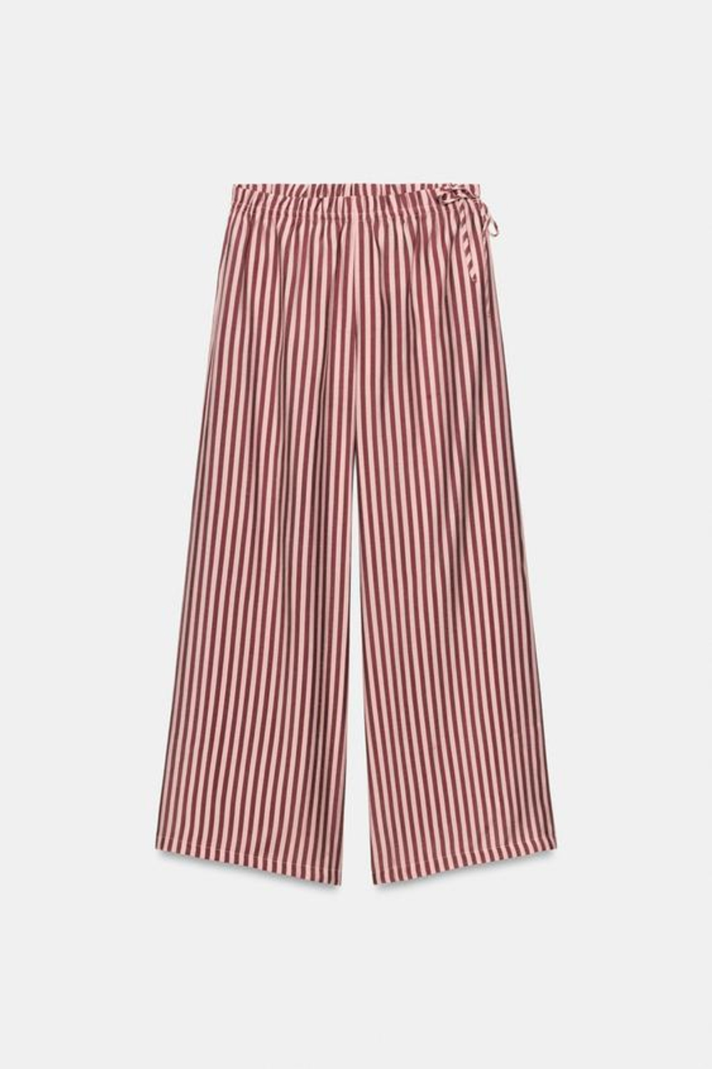 ZARA ШИРОКИЕ БРЮКИ В ПОЛОСКУ, ОТТЕНКИ РОЗОВОГО