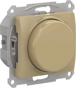 GLOSSA СВЕТОРЕГУЛЯТОР (диммер) поворотно-нажимной, LED, RC, 400Вт, механизм, ТИТАН