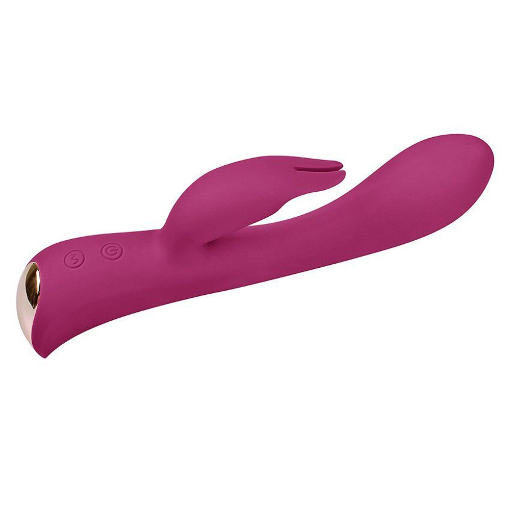 Бордовый вибромассажер-кролик 5 Silicone Bunny Love - 19,1 см. (Цвет: бордовый)