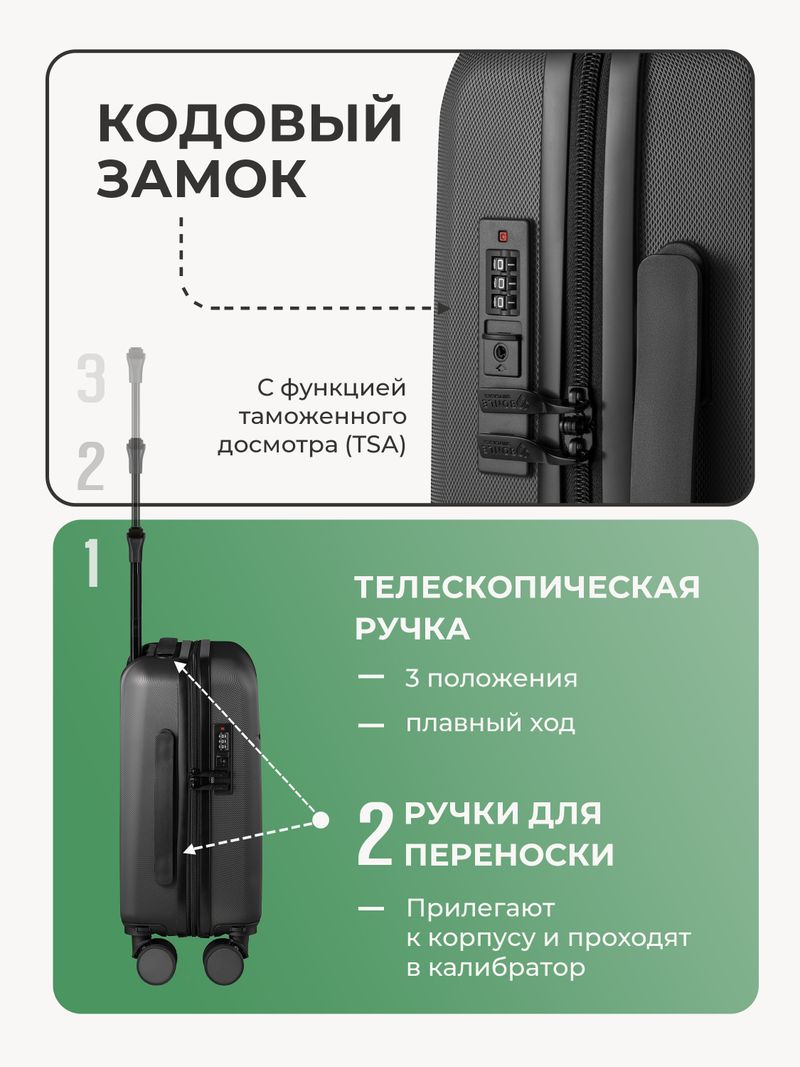 Набор Xs/L ручная кладь и большой Черный
