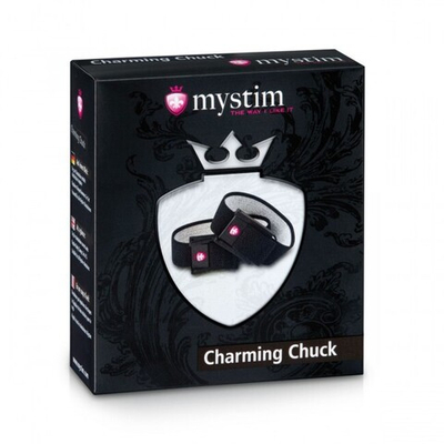 Манжеты на пенис и мошонку Charming Chuck с электростимуляцией (Цвет: черный)