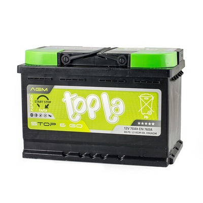 Аккумулятор TOPLA AGM Stop&Go 70 А/ч обратный R+ 278x175x190 L3 EN 760 А