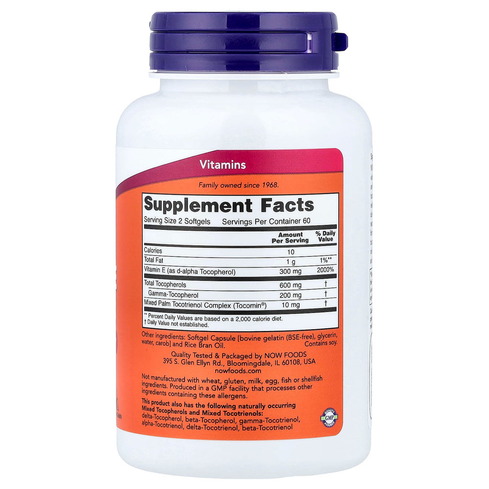 NOW Foods, Gamma E Complex, комплекс с витамином E и гамма-токоферолом, улучшенный, 120 капсул
