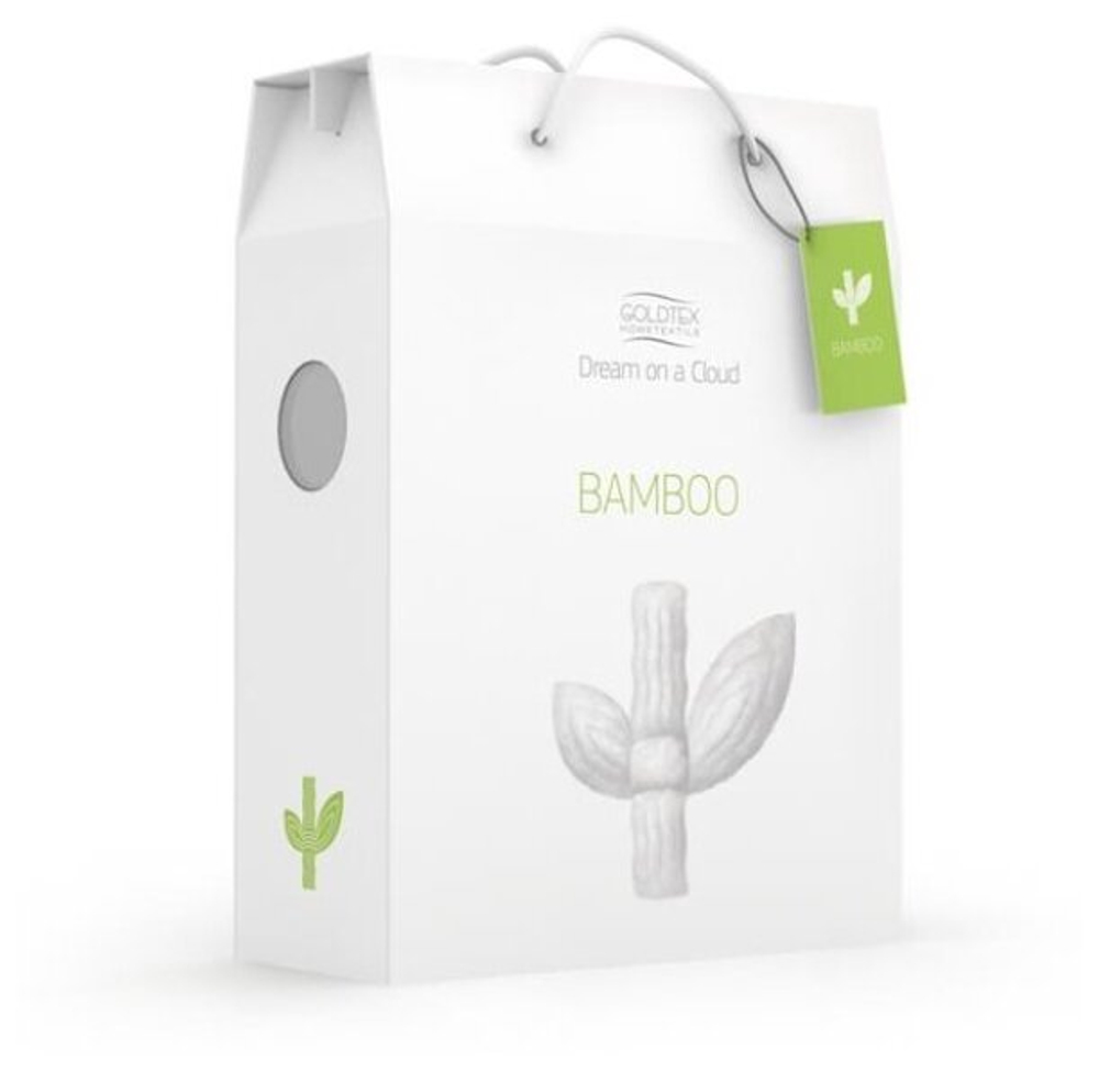 Одеяло GoldTex HomeTextile BAMBOO бамбук/сатин-жаккард 172*205см. 2сп. Белый