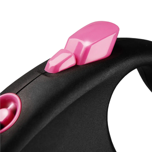 Flexi рулетка Black Design S (до 12кг) 5м трос черный/розовый