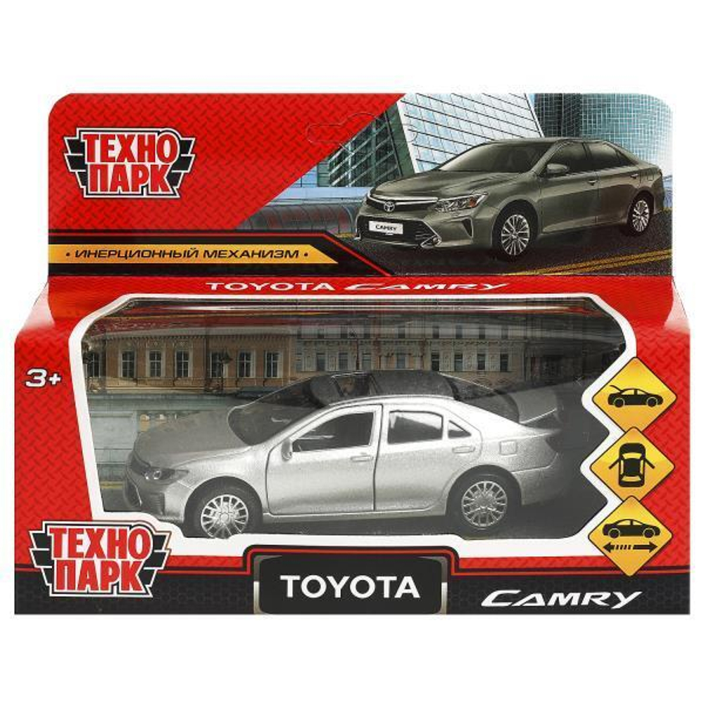 Модель ин. мет. "Toyota Camry" 12см. двери, багаж, серебристый ,коробка CAMRY-12-SR (Технопарк)