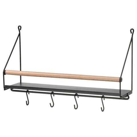 Настенный органайзер с крючками IKEA AKERBRUK (АКЕРБРУК), Черный, 42x12x26 см