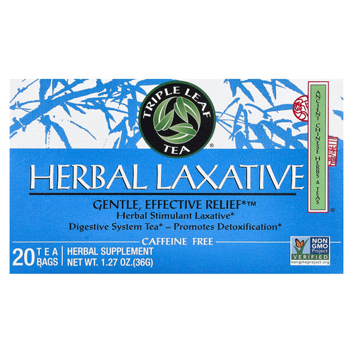 Triple Leaf Tea, слабительное на основе трав, 20 чайных пакетиков по 36 г (1,27 унции)