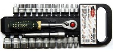 1/4''&amp; 3/8''Набор головок и бит с трещоткой в пластиковом держателе 26пр. (6гр.)(10-19мм) RockForce##Rock FORCE RF-026-5MSA