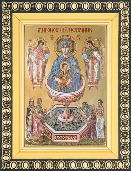 Икона БМ "Живоносный Источник" 6х9 в раме 8х11