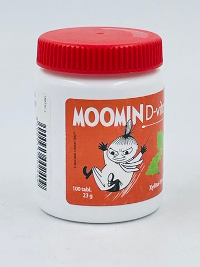Витамин D3 MOOMIN для детей со вкусом клубники с ксилитом 10 мкг 100 таблеток 23 г (из Финляндии)