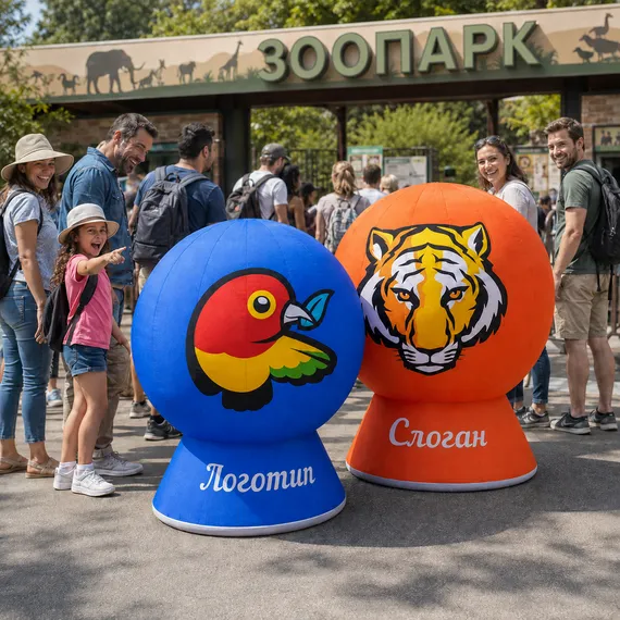 Рекламный шар на стойке