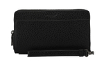 COACH Double Zip Wallet Leather Clutch Wallet Large Men"s Black