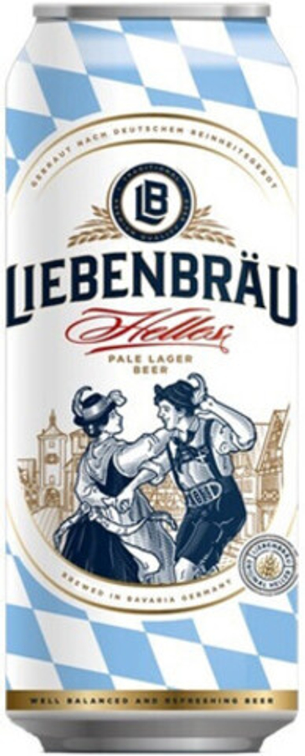 Пиво Либенброй Хель / Liebenbrau Helles 0.5 - банка