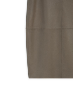 Massimo Dutti Кожаная юбка-карандаш миди - Limited Edition, коричневый