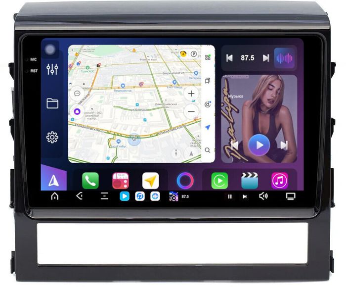Магнитола для Toyota Land Cruiser 200 2015-2021 (без JBL) - FarCar S500-TS20 монитор 9.5" 2K QLED на Android 14, Быстрейшая, CarPlay, 4G SIM-слот