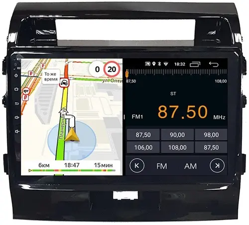 Магнитола для Toyota Land Cruiser 200 2007-2015 (экран климата внизу) - Parafar PF381FHD на Android 13, CarPlay, 4G SIM-слот