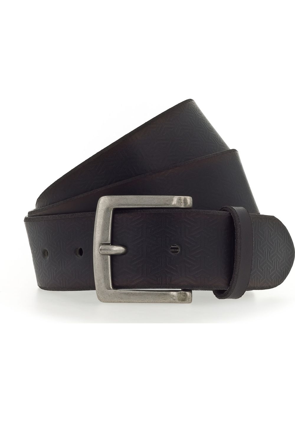 Ремень 40 mm with embossing and buckle in silver antique MG2080L14-0790
