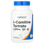 Nutricost, L-карнитина тартрат, 120 капсул (500 мг в 1 капсуле)