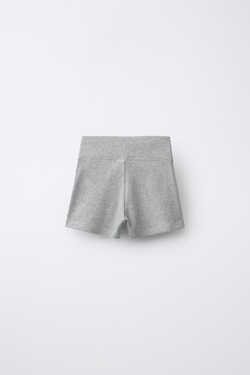 ZARA КОРОТКИЕ ВЕЛОСИПЕДКИ В РУБЧИК, СЕРЫЙ МЕЛАНЖ