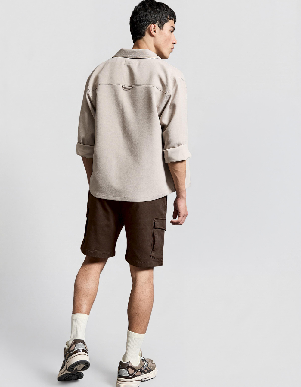 Мужские бермуды карго прямого кроя - BERSHKA