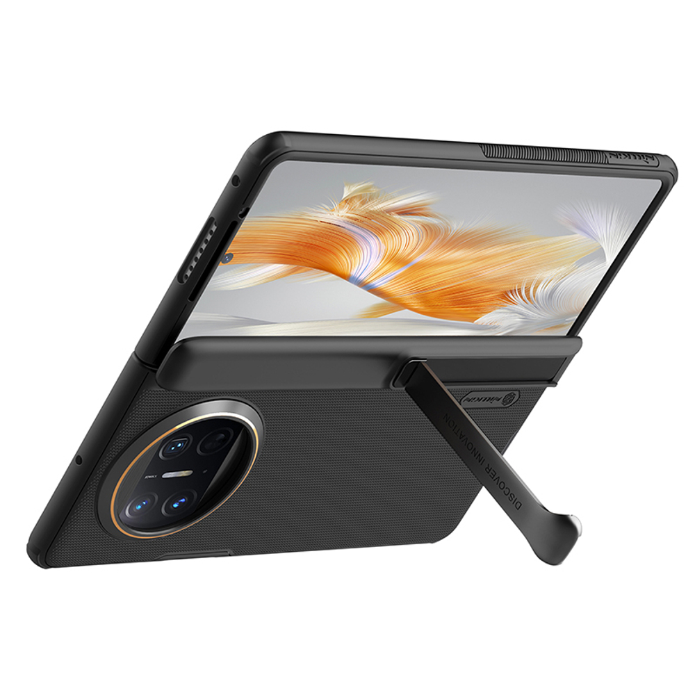 Чехол двухкомпонентный черного цвета от Nillkin для Huawei Mate X3, серия Super Frosted Shield Fold
