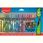 Фломастеры 24 цветов Maped. Color peps monster, смываемые, картонная упаковка