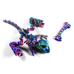 Динозавр-скелет Ти-Рекс (T-rex Dino) с косточкой, гибкая фигурка, красно-сине-зеленый