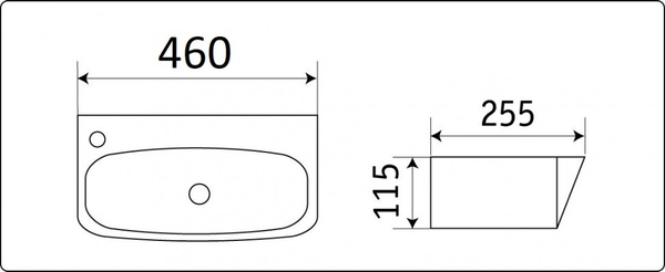 Раковина подвесная CeramaLux 46 см 9055RAX
