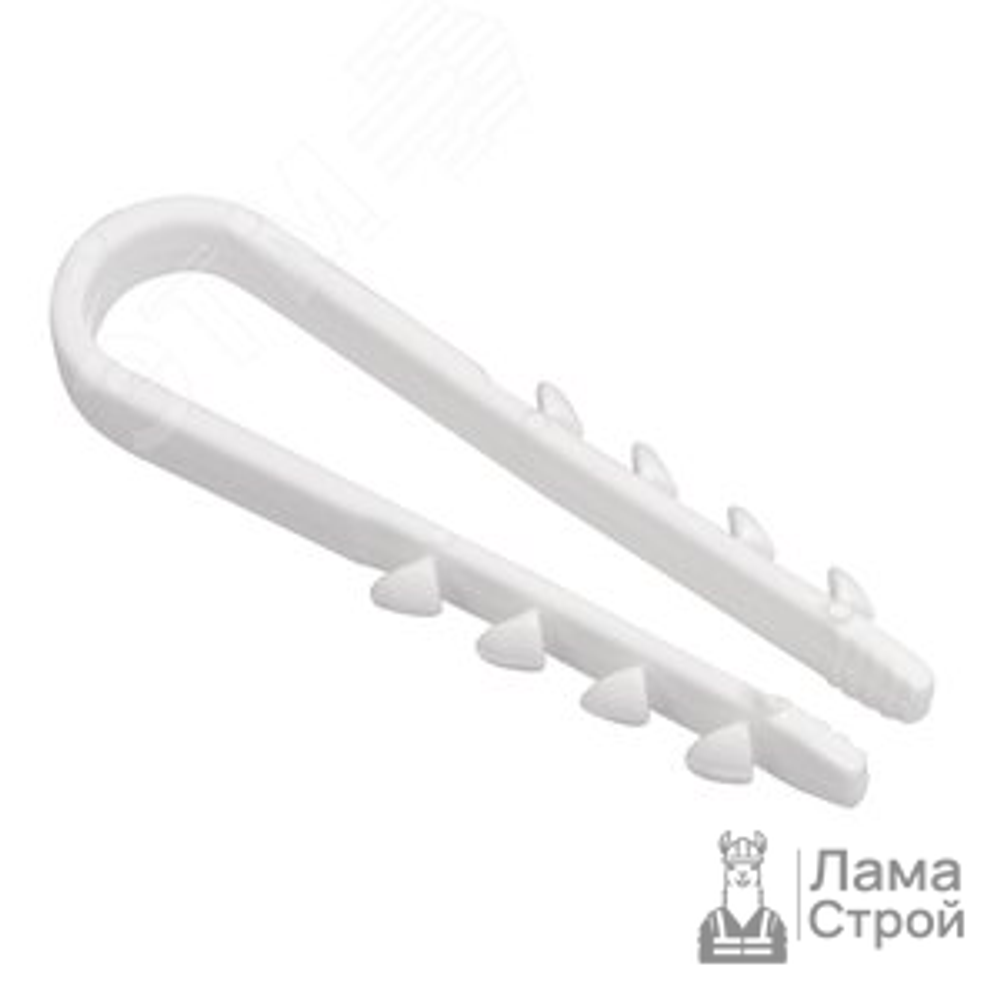 Дюбель хомут для гофра, 19 × 25 мм 100 шт, белый