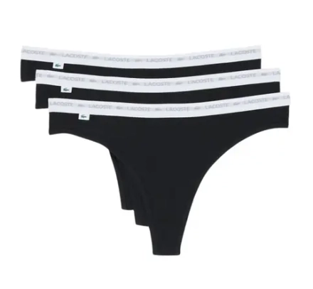 Спортивные трусы Lacoste Elastic Cotton Thongs 3P - lyse/burgundy/black