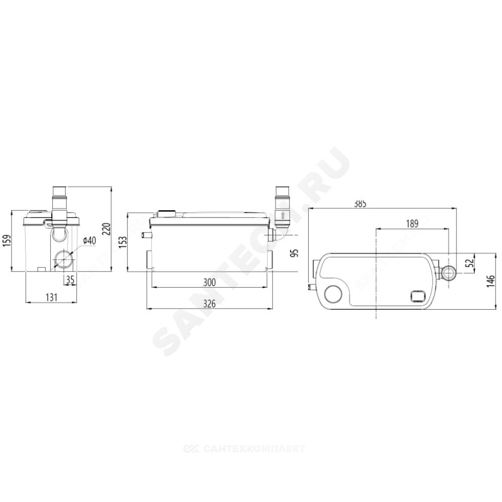 Установка канализационная SANIVORT 255 М(7м) Unipump 66572