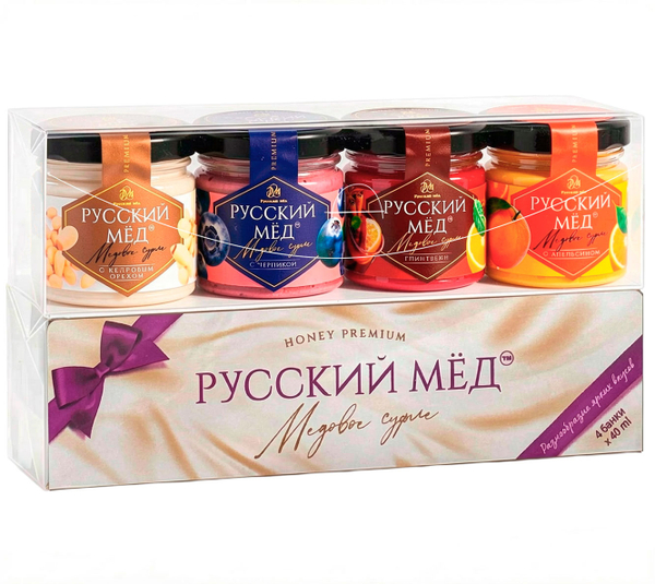 Подарочный набор Русский мёд 40 мл (4 шт.), белый