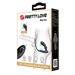 Черный вибростимулятор простаты 17см с эрекционным кольцом Pretty Love Warren BI-040162W