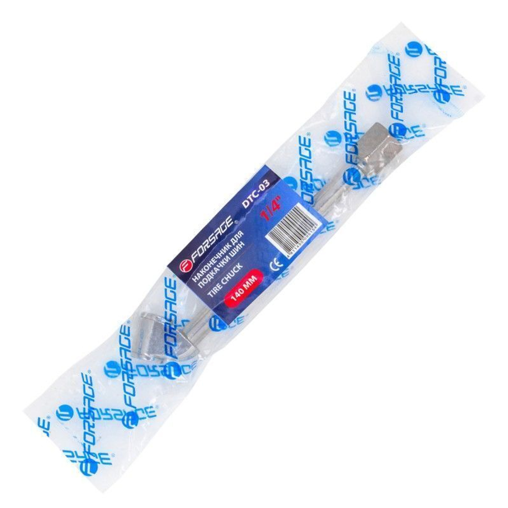 Наконечник для подкачки шин 1/4''(общая длина - 140 мм) Forsage F-DTC-03