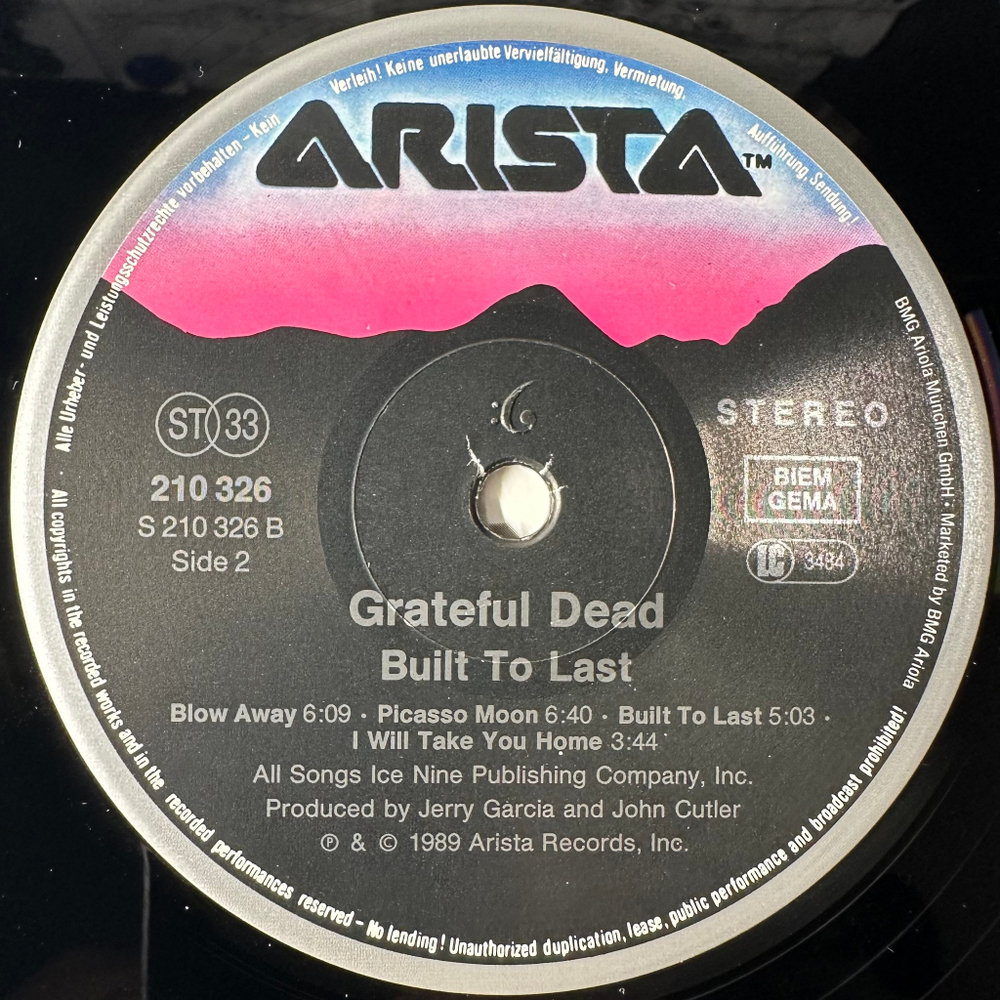 Grateful Dead ‎– Built To Last (Европа 1989г.)