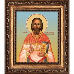 Константин Богословский священномученик пресвитер. Икона на холсте.