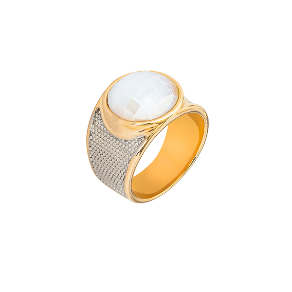 Кольцо Possebon Pearl Opaline 18 мм K3185.25/18.0 BW/G размер 18