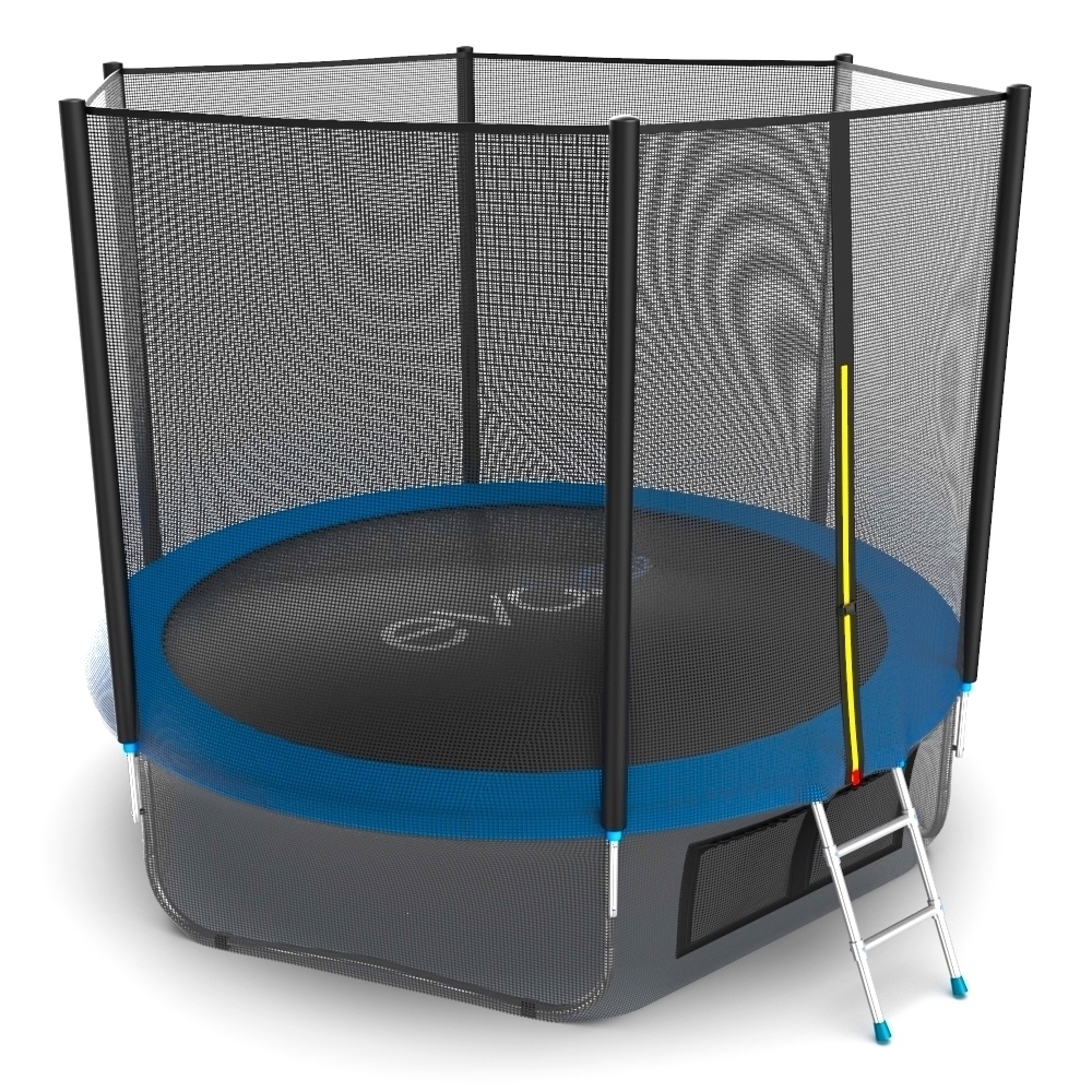 EVO JUMP External 10ft (Blue) + Lower net. Батут с внешней сеткой и лестницей, диаметр 10ft (синий) + нижняя сеть