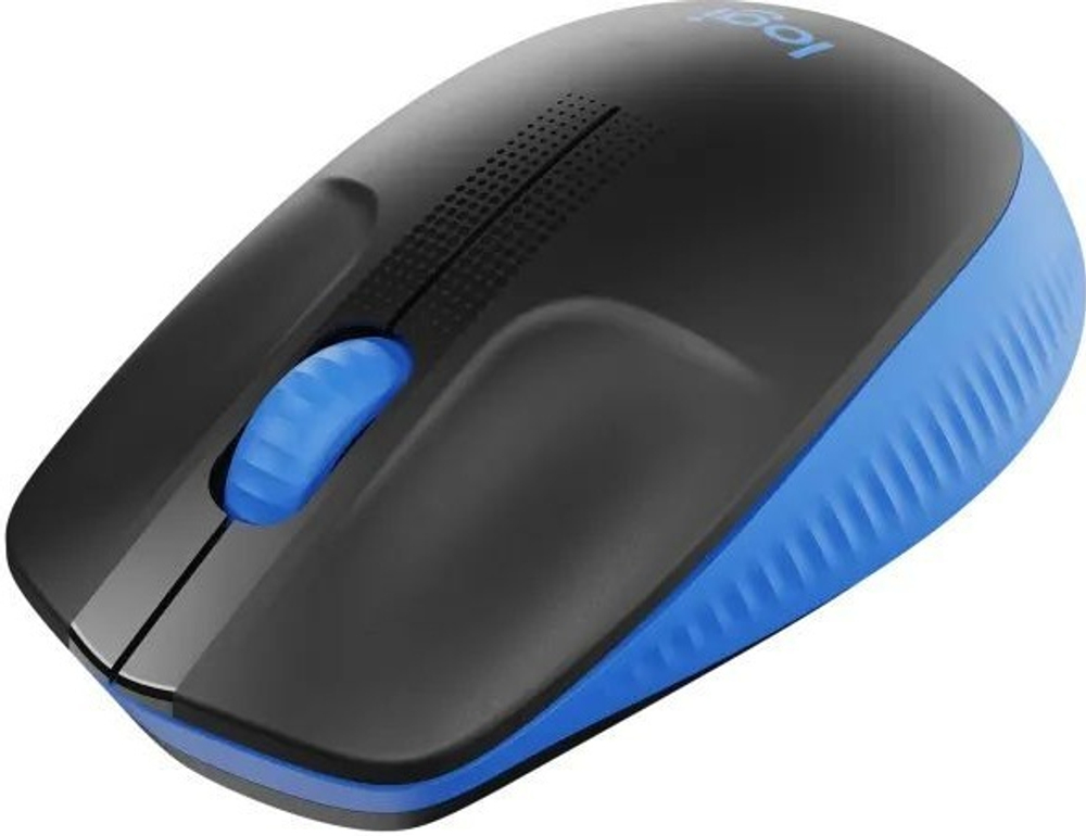 Мышь беспроводная Logitech M190, 1000dpi, черный-синий, Retail, радиоканал, AA (910-005925)