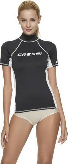 Гидрофутболка-рашгард Cressi Lady с коротким рукавом черная