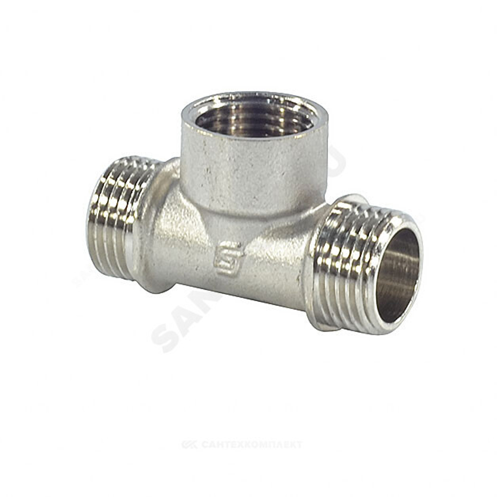 Тройник латунь никель Ду 20 (3/4") НР/ВР/НР SantechSystems